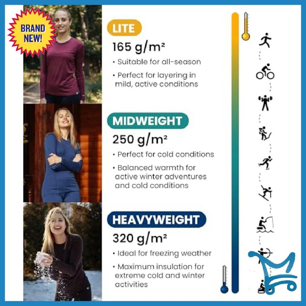 Midweight Merino Wool Base Layer Set - Thermal Un… - image 4